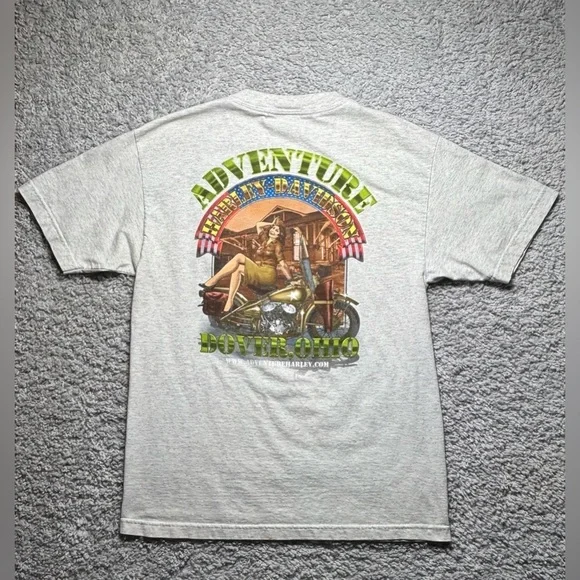 Harley Davidson Shirt Mens Medium Crewneck Tee Chest Pocket Genuine HD Motorcyle - Picture 5 of 7